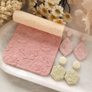 Peony Flowers Polymer Clay Texture Roller