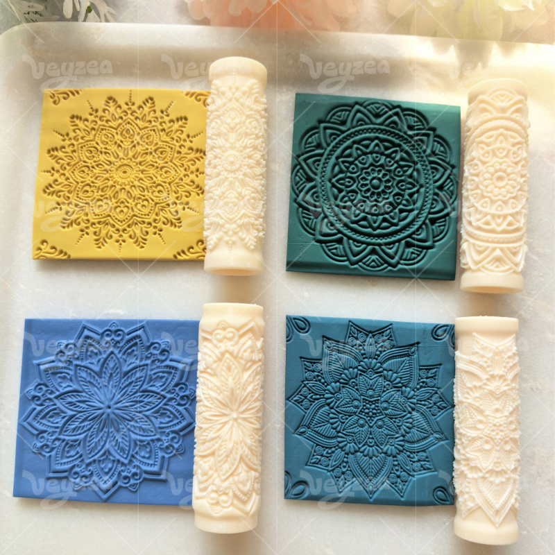Floral Theme Texture Polymer Clay Texture Roller