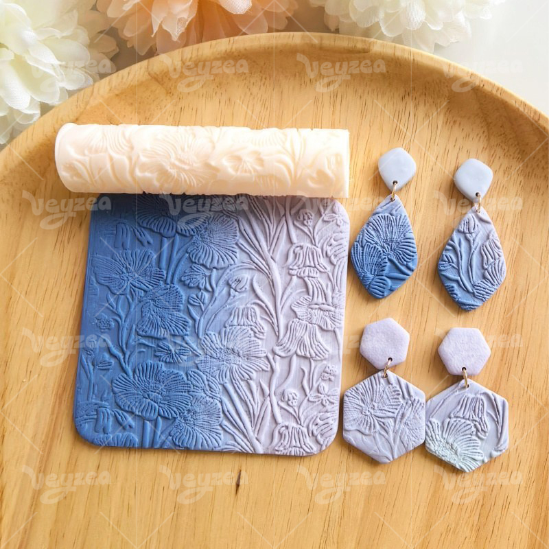 Floral Relief Pattern Polymer Clay Texture Roller
