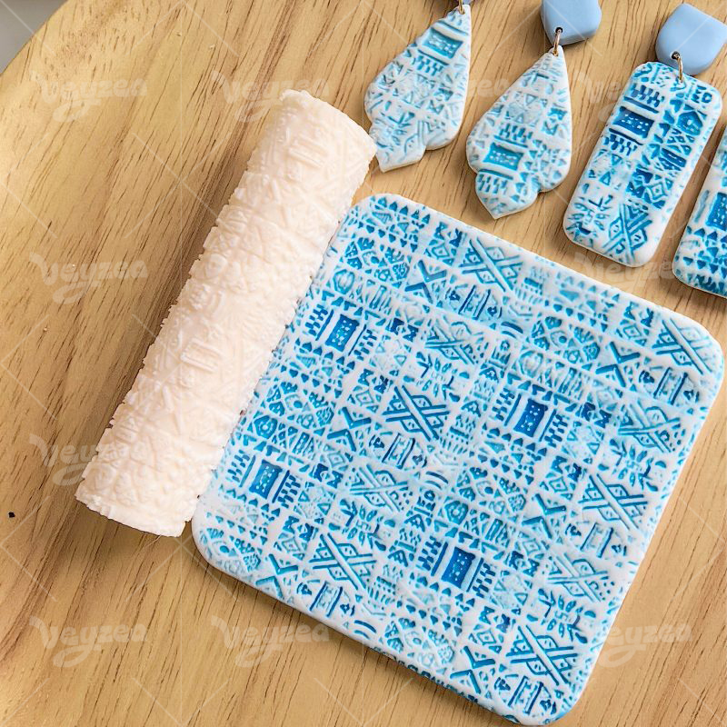 Ethnic Geometric Polymer Clay Texture Roller