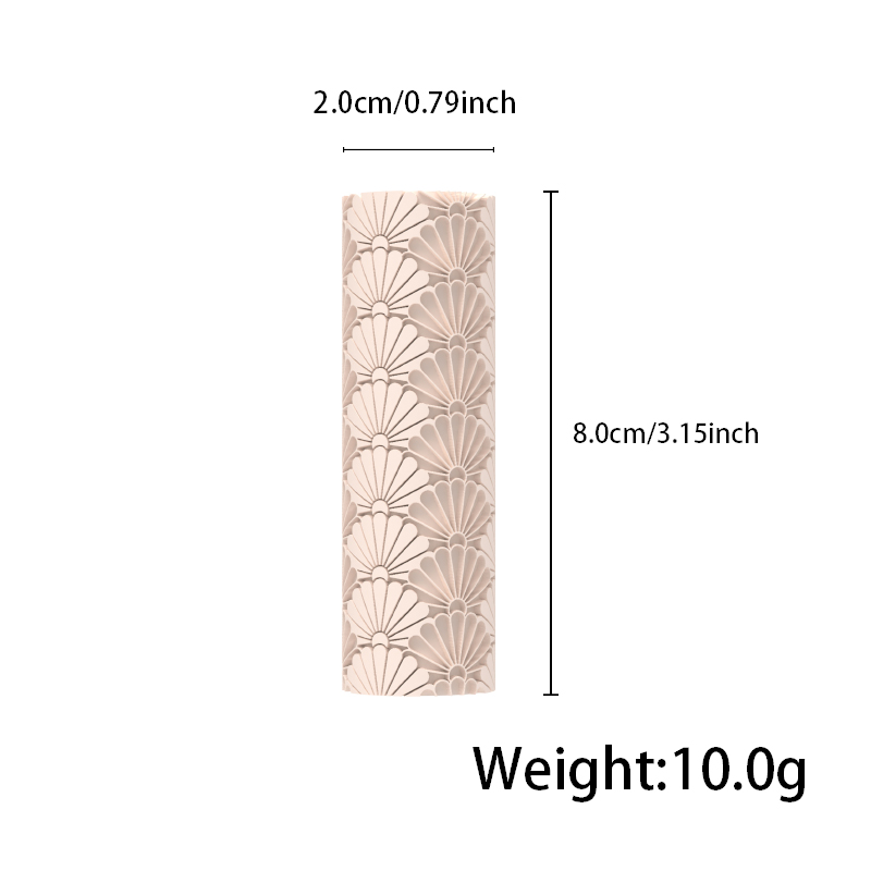 Japanese Style Fan-Shaped Polymer Clay Texture Roller Hover