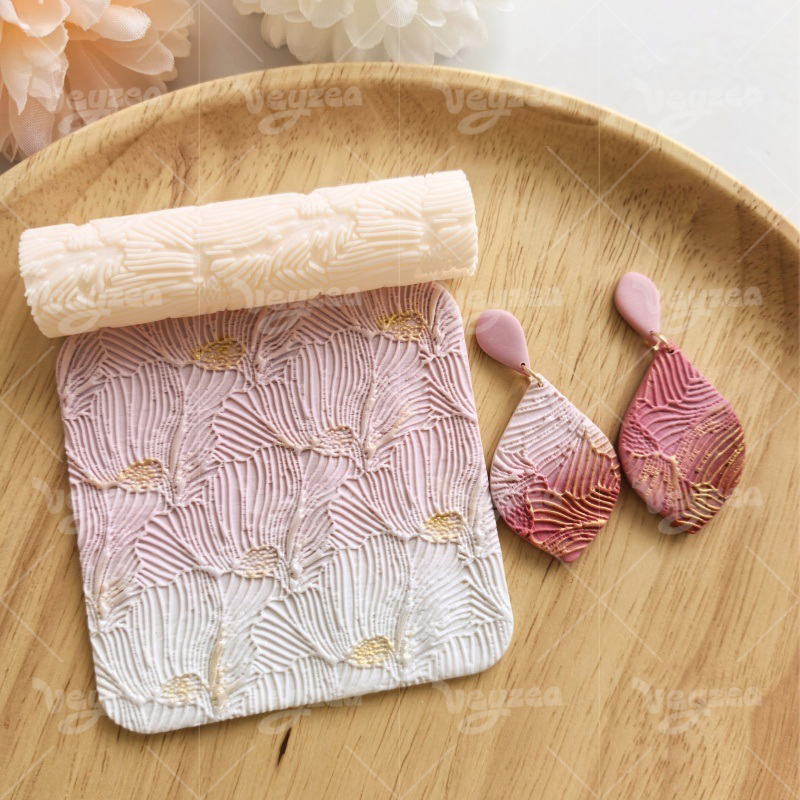 Flower & leaves Polymer Clay Texture Roller