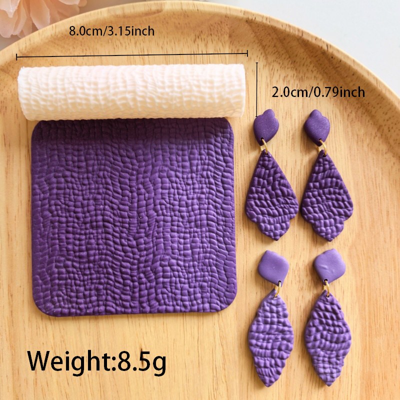 Leather Grain Polymer Clay Texture Roller Hover