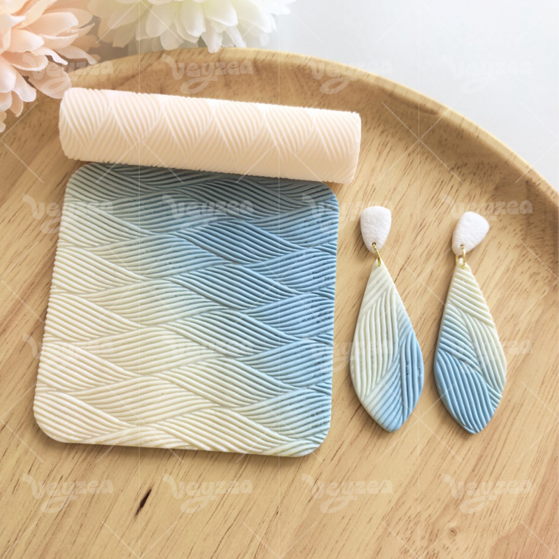 Wavy Leaf Vein Polymer Clay Texture Roller
