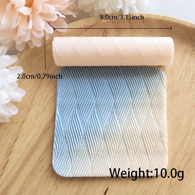 Wavy Leaf Vein Polymer Clay Texture Roller Hover