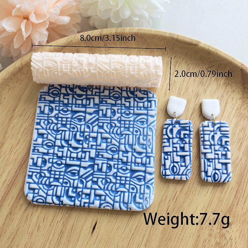 Abstract Totem Polymer Clay Texture Roller Hover